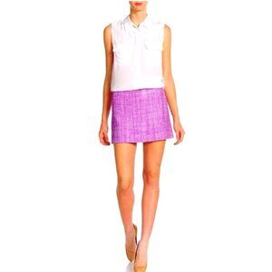 Alice & Olivia Women's  Purple Tweed Gianna Mini Skirt NWT
